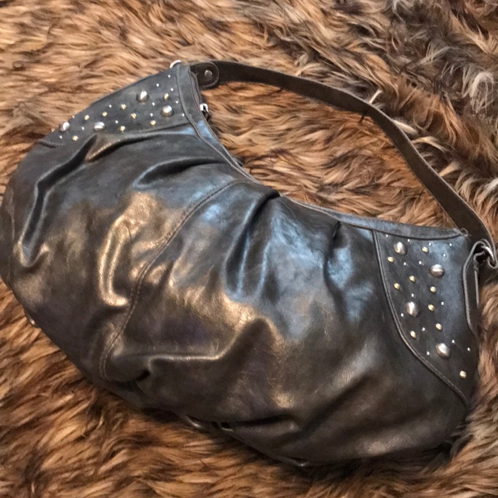 APT9T Metallic Leather Hobo Bag